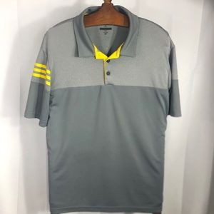 Adidas Golf Polo Gray with Yellow XL